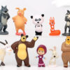 Lot de 10 Figurines Masha et Michka